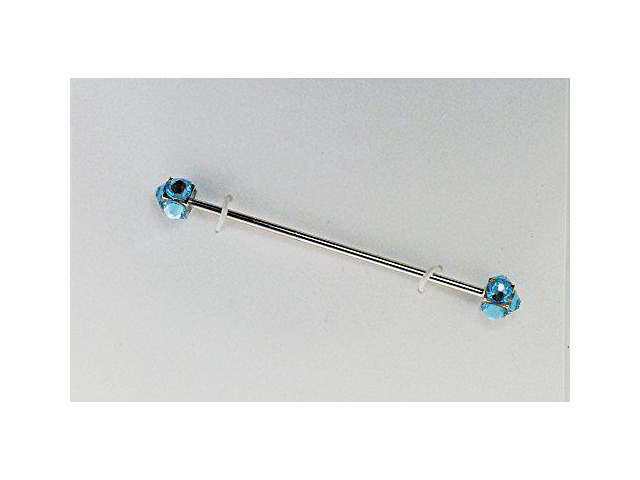 Finishing Touch Crystal Collar Bar - Aqua/rhodium