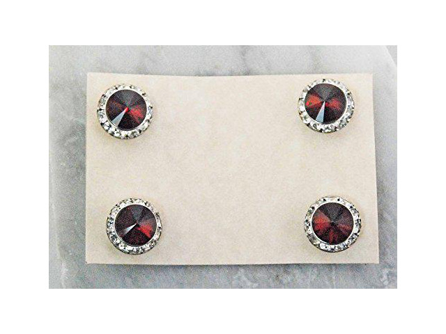 Finishing Touch Magnetic Tack Pin - Siam Red Stone - Silver Finish