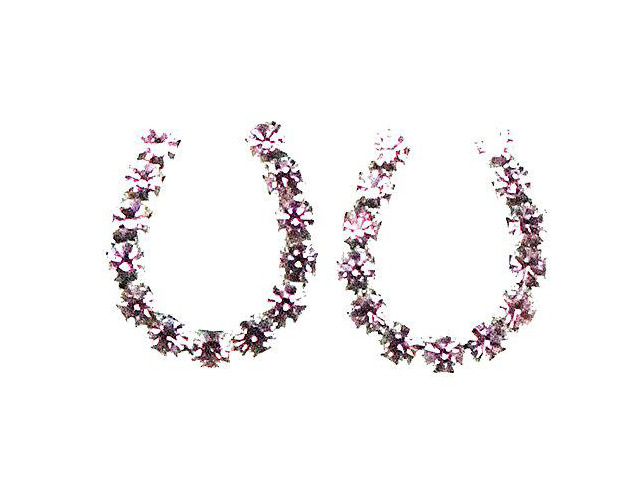 Finishing Touch Crystal Horseshoe Earrings - Light Rose Pink, Imitation Rhodium