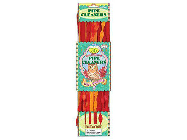eeBoo Owl Orange and Red Pipe Cleaners Craft Kit