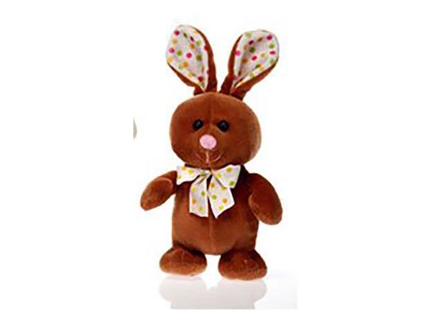 Standing Dark Brown Bunny with Polka Dot Trim 8' By Fiesta