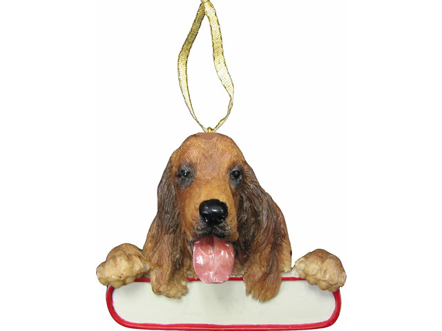 Irish Setter Ornament 'Santa's Pals' With Personalizable Name Plate