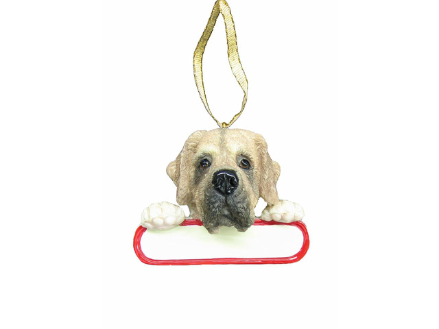 English Mastiff Ornament 'Santa's Pals' With Personalizable Name Plate