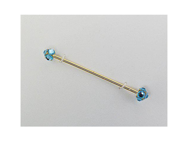 Finishing Touch Crystal Collar Bar - Aqua/gold