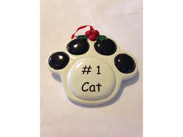 Ceramic Paw Print Christmas Ornament '#1 Cat'