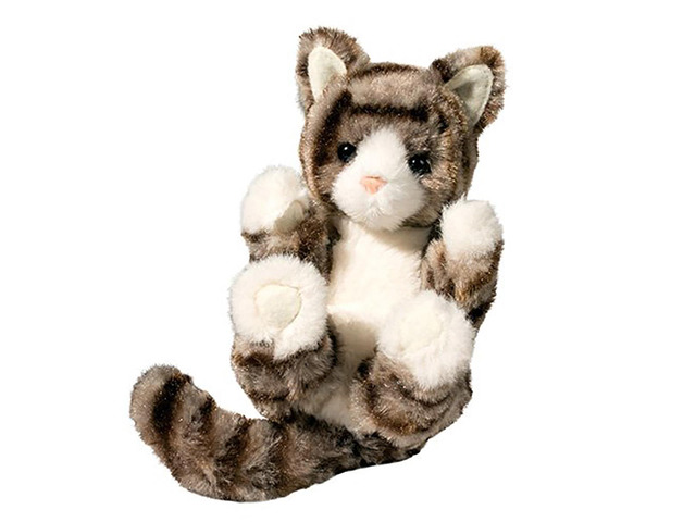 Gray Striped Kitten Lil Handful 6 inch - Stuffed Animal by Douglas Cuddle 4435