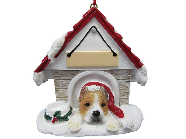E & S Pets 35355-73 Pitbull, Cropped Doghouse Ornament