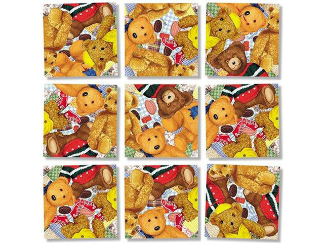 B Dazzle Teddy Bears Scramble Squares 9 Piece Puzzle