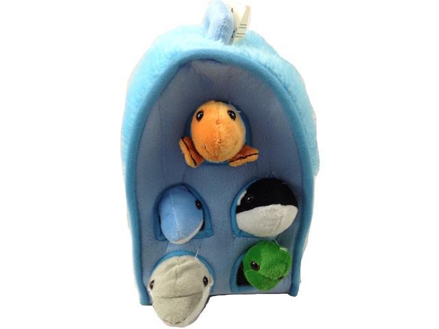 Plush Ocean Animal House with Sea Animals - Five Stuffed Sea Animals