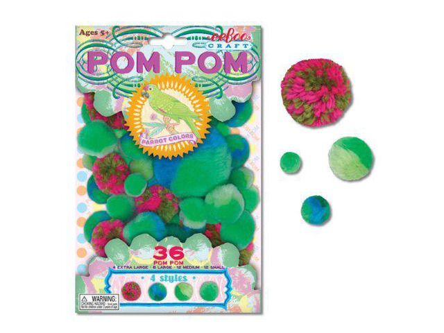 Parrot Colors Green Pom Pom Craft Kit by eeBoo