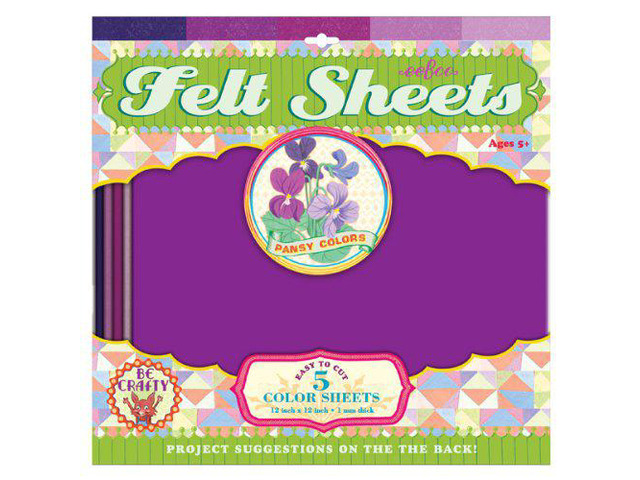 Pansy Colors Purple Felt Sheets, 5 sheets, by eeBoo