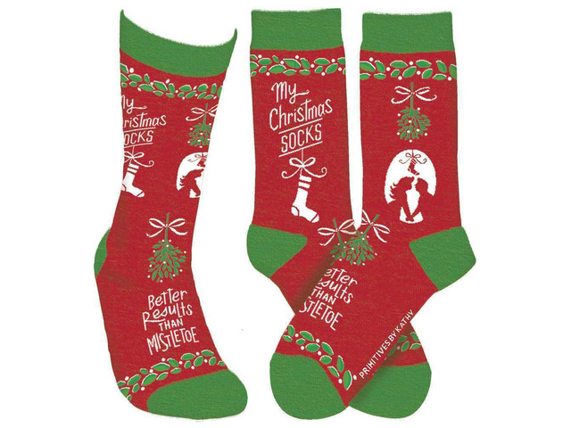 Primitives By Kathy Socks - My Christmas Socks, Red, One Size