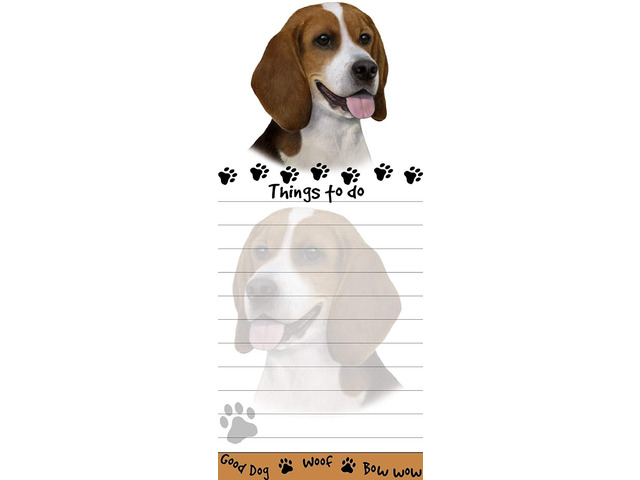 'Beagle Magnetic List Pads' Uniquely Shaped Sticky Notepad