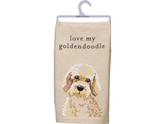 Primitives by Kathy Love My Goldendoodle Dish Towel, 26'