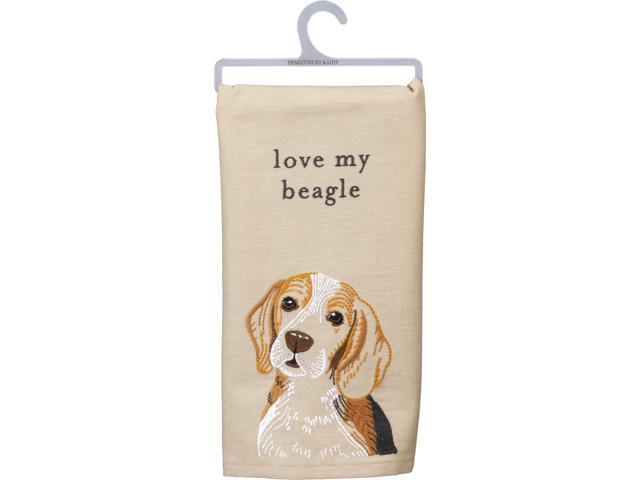 Primitives by Kathy Love My Beagle Dish Towel, 26'