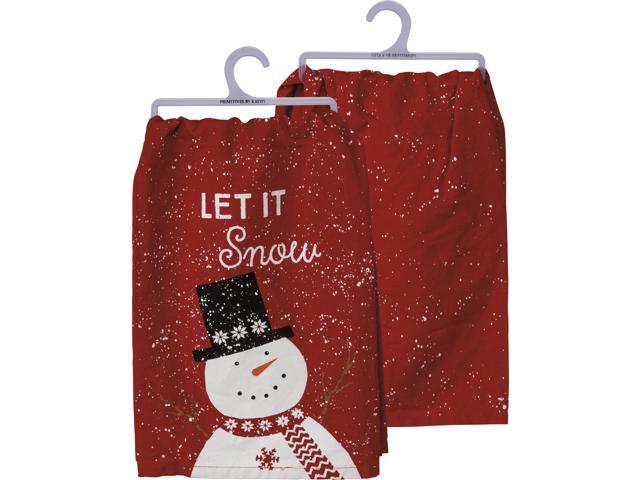 PBK Dish Towel - Let It Snow Red and White Red and White, 28' x 28', One Towel