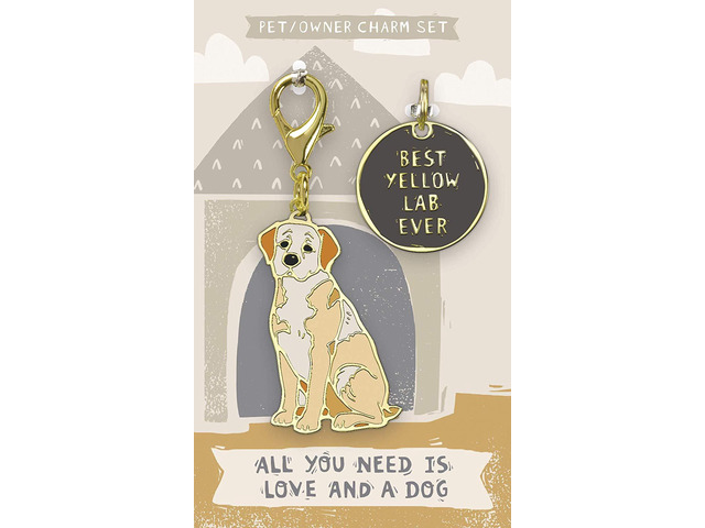 Primitives By Kathy Dog Collar Charm Set - Yellow Lab
