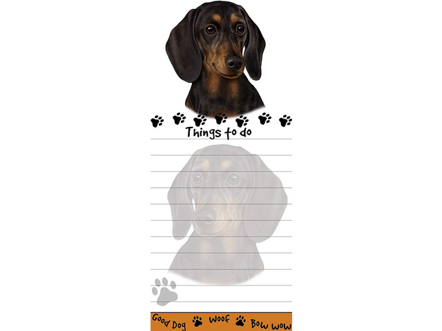 'Black Dachshund Magnetic List Pads' Uniquely Shaped Sticky Notepad