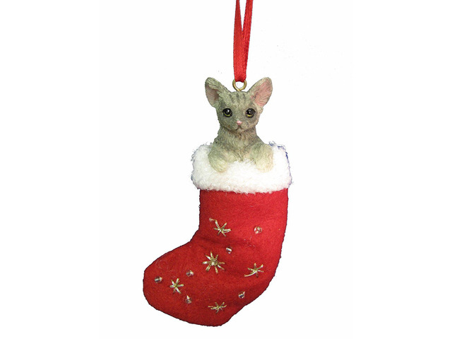 E & S Pets orn222-9 Santa's Little Pals Christmas Ornaments Silver Tabby Cat