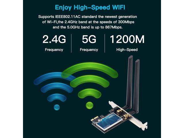 Fenvi AC1200 Wireless PCIe WiFi Card Dual Band PCI Express Wi-Fi Adapter Bluetooth 4.0, Up to 867M(5Ghz), 300Mbps(2.4Ghz), 802.11ac WI-FI BT 4.0...