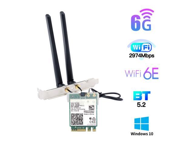 FV-AXE210NG Wi-Fi 6E Desktop Kit Wireless Adapter Bluetooth 5.2 + 3000Mbps 2.4Ghz 5Ghz 6Ghz M.2 2230 Key E With Intel AX210 AX210NGW 802.11ax/ac...