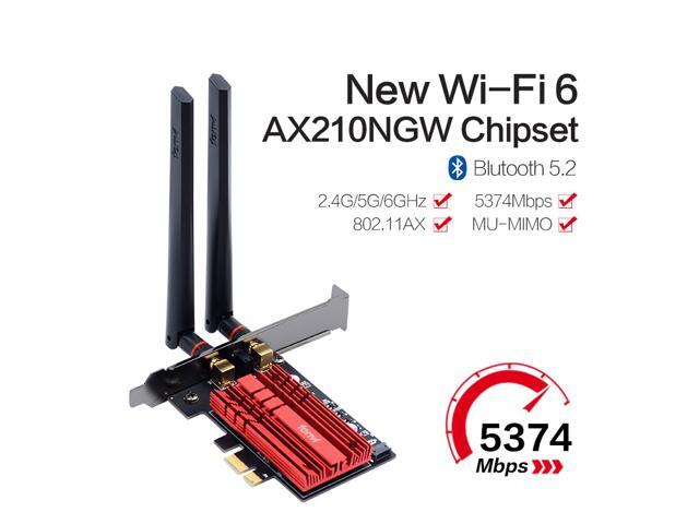 Fenvi FV-AXE3000 Wi-Fi 6E AX210 PCIe Network Card Bluetooth 5.2 Heat Sink AX 3000Mbps 802.11ax Tri-band 2.4G/5G/6G PCI-E Wireless WiFi Network...