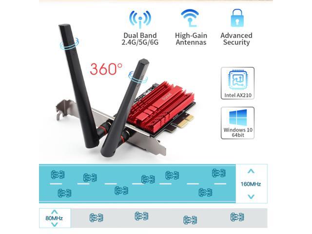 Fenvi FV-AXE3000 Wi-Fi 6E AX210 PCIe Network Card Bluetooth 5.2 Heat Sink AX 3000Mbps 802.11ax Tri-band 2.4G/5G/6G PCI-E Wireless WiFi Network...