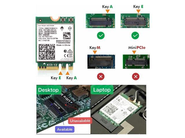 Fenvi Wi-Fi 6E AX210 802.11ax WiFi Card Tri-Band 2400Mbps 5G/6G Wireless Module MU-MIMO for Laptop,With Intel AX210NGW,Bluetooth 5.3,Internal WiFi...