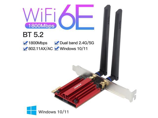 Fenvi AX1800 WiFi 6 PCIe Wireless Card,1800Mbps 802.11 ax/ac Wi-Fi6 Network Wlan,2.4Ghz/5.8Ghz,Blue-tooth 5.2,OFDMA, 2x2 MU-MiMO and WPA3,wifi6...