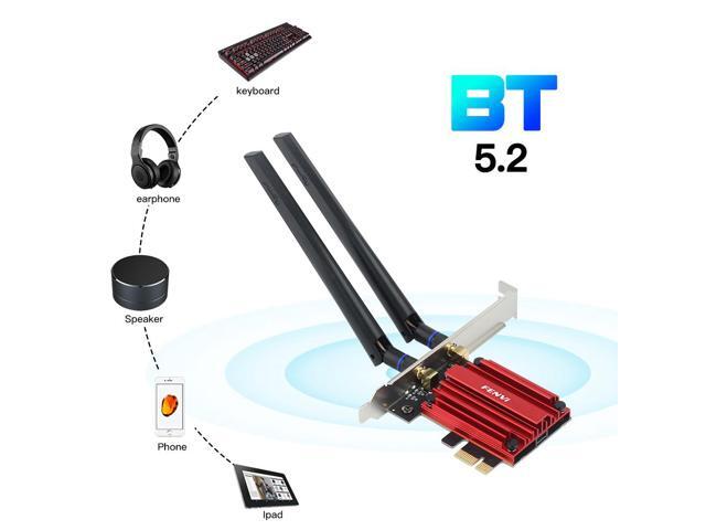Fenvi AX1800 WiFi 6 PCIe Wireless Card,1800Mbps 802.11 ax/ac Wi-Fi6 Network Wlan,2.4Ghz/5.8Ghz,Blue-tooth 5.2,OFDMA, 2x2 MU-MiMO and WPA3,wifi6...
