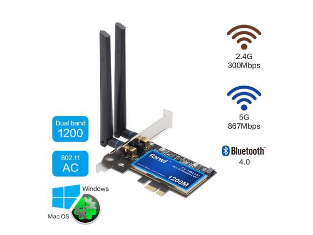 Fenvi FV-HB1200 Desktop Wireless-AC Dual Band 1200Mbps PCIE Wifi Card,support Hackintosh Wi-Fi Adapter, Bluetooth 4.0, Windows 7/10/11,compatible...