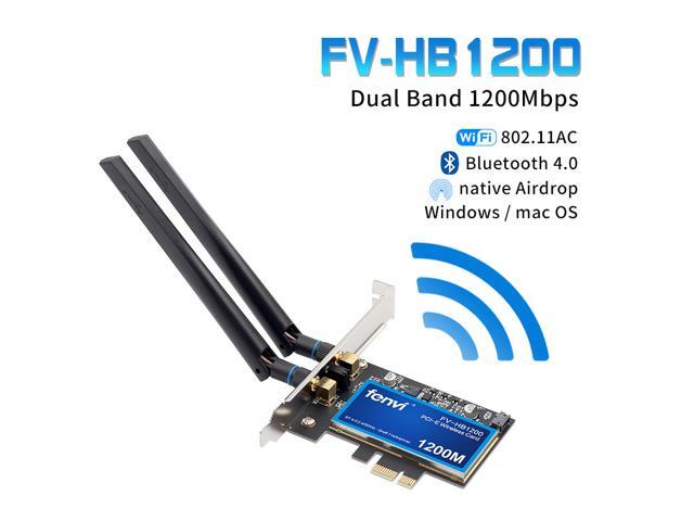 Fenvi FV-HB1200 Desktop Wireless-AC Dual Band 1200Mbps PCIE Wifi Card,support Hackintosh Wi-Fi Adapter, Bluetooth 4.0, Windows 7/10/11,compatible...