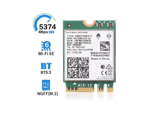 Fenvi Wi-Fi 6E AX210 802.11ax WiFi Card Tri-Band 2400Mbps 5G/6G Wireless Module MU-MIMO for Laptop,With Intel AX210NGW,Bluetooth 5.3,Internal WiFi...
