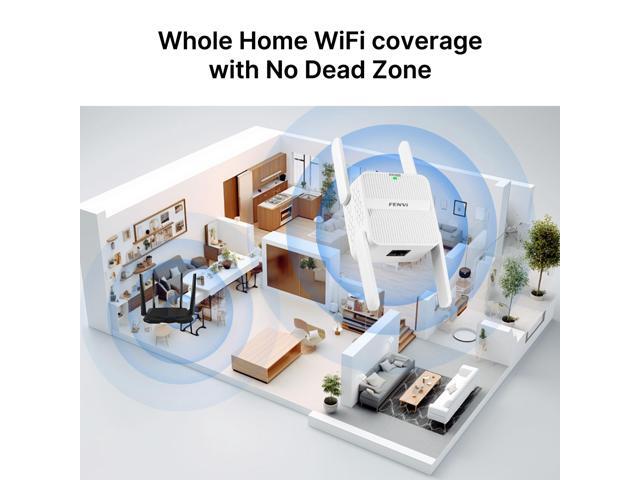 Fenvi AX1500 WiFi 6 Range Extender, WiFi Repeater, Access Point, Media Bridge with 4x External Antenna Dual Band 1500Mbps Wi Fi...
