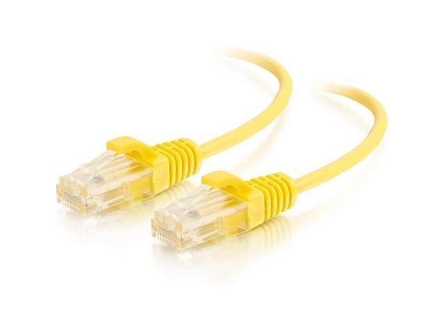 C2G 01173 Cat6 Slim Cable - Snagless Unshielded Slim Ethernet Network Patch Cable, Yellow (7 Feet, 2.13 Meters)