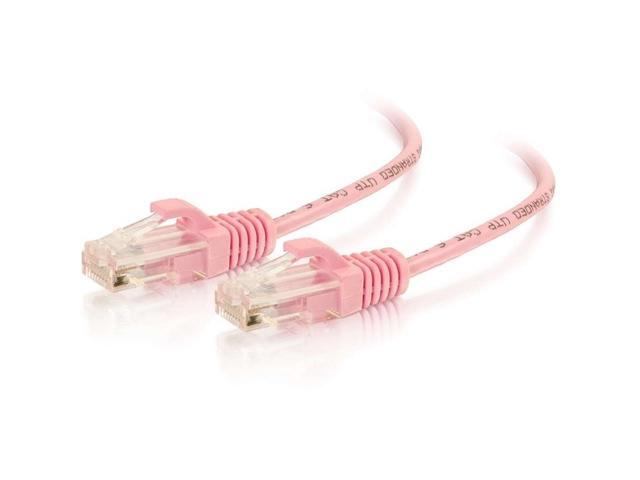 C2G 01193 Cat6 Slim Cable - Snagless Unshielded Slim Ethernet Network Patch Cable, Pink (7 Feet, 2.13 Meters)