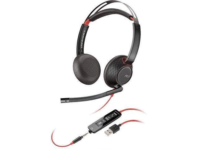 Plantronics - Blackwire C5220 - Wired, Dual-Ear (Stereo) Headset with Boom Mic - USB-A, 3.5 mm to connect to your PC, Mac, Tablet and/or Cell Phone