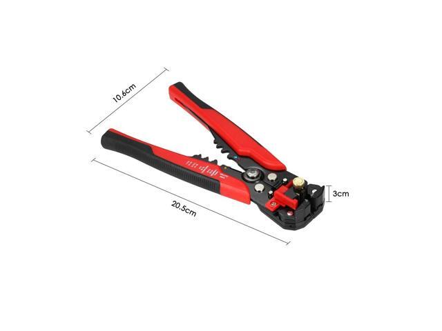 Multi-functional 8' Self-adjusting Cable Wire Stripper With Cutter & Crimper Automatic Wire Stripping Pliers Crimping Tool 10-24AWG - Red