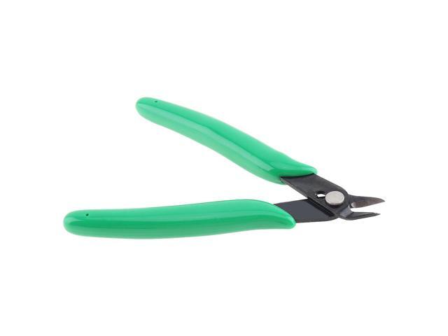 Multifunctional High-carbon Steel Diagonal Pliers Electronic Cutting Pliers with Rubber Handle for Copper Wire / Plastic Burr Edge - Green