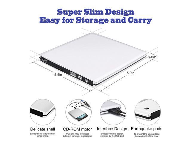 External Blu Ray DVD Drive 3D, USB 3.0 Typc C Portable Bluray DVD CD Optical Burner RW CD Row for MacBook OS Windows 7 8 10 PC iMac (Silver)