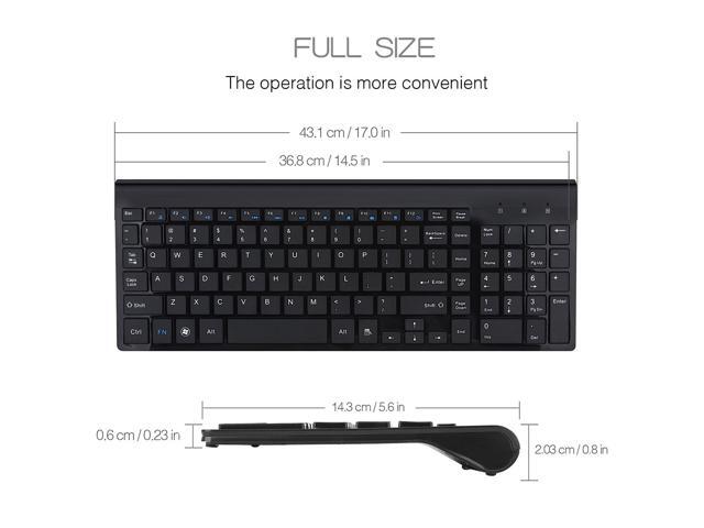 Wireless Keyboard and Mouse Combo, E168 2.4GHz Full-Size Compact Wireless Mouse Keyboard with Number Pad for Laptop/PC- Round Keycaps (Black)