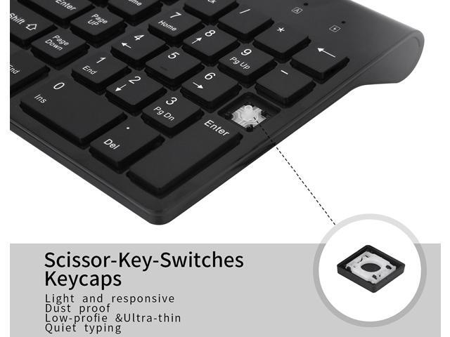 Wireless Keyboard and Mouse Combo, E168 2.4GHz Full-Size Compact Wireless Mouse Keyboard with Number Pad for Laptop/PC- Round Keycaps (Black)