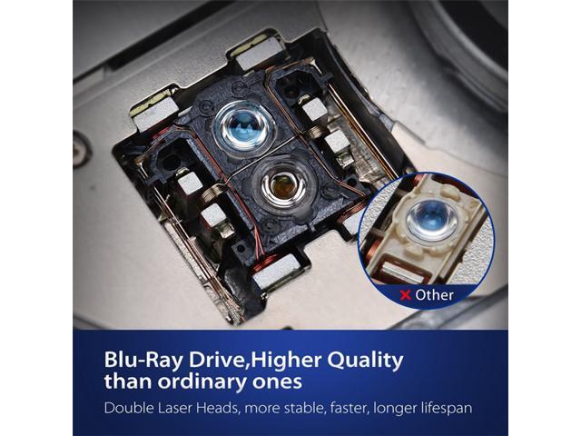Aluminum External Blu Ray CD DVD Drive 3D, USB 3.0 and Type USB C Bluray DVD CD RW Row Burner Player Compatible for MacBook OS Windows 7 8 10 PC...