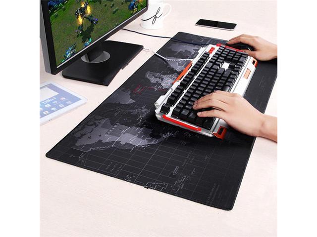 ESTONE XXL Size 800x300x2mm World Map Speed Keyboard Mouse Pad Mat Computer Gaming Mousepad Locking Edge Table Mat- Non-slip Rubber Base for PC...