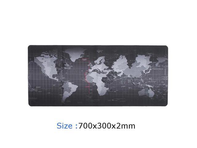 ESTONE XL Size 700x300x2mm World Map Speed Keyboard Mouse Pad Mat Computer Gaming Mousepad Locking Edge Table Mat- Non-slip Rubber Base for PC.