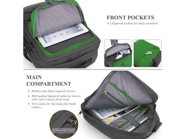 ESTONE Notebook Backpack for up to for Up to 17.3 Inches Macbook Pro Retina Apple Macbook Mini Asus DELL HP Samsung Sony Laptop Notebook, Green