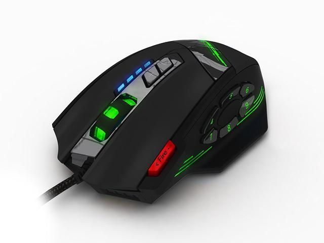 ESTONE C12 4000 DPI Programmable Gaming Mouse for PC Mac Computer Laptop, 12 Programmable Buttons, Weight Tuning Set,Wired USB Connection