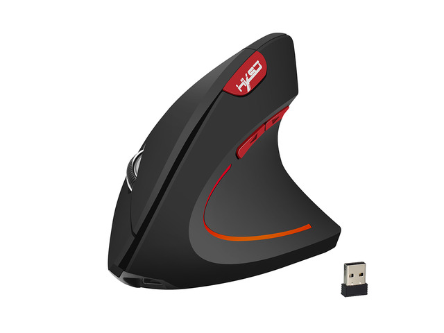 HXSJ Wireless Mouse Optical 2.4G Mouse Ergonomics 800/1600/2400Dpi Wrist Treatment Vertical Mouse For PC Laptop Desktop-Black