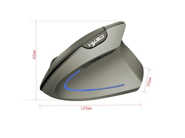 HXSJ Wireless Mouse Optical 2.4G Mouse Ergonomics 800/1600/2400Dpi Wrist Treatment Vertical Mouse For PC Laptop Desktop- Gray