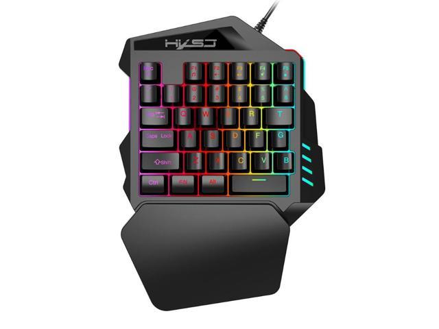 HXSJ V100 35 Keys One-hand Gaming Keyboard Colorful Backlit Game Keyboard 1.6 m USB Cable for PC Macbook Android Windows-System